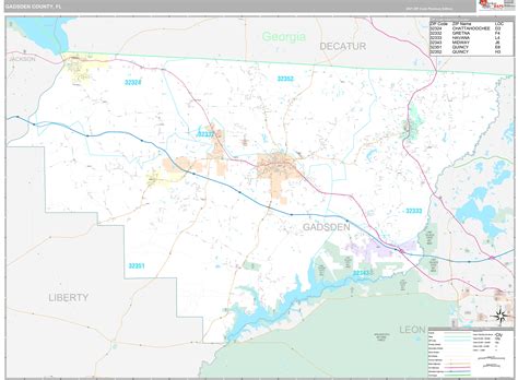 Gadsden County Fl Wall Map Premium Style By Marketmaps