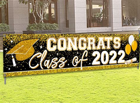 Buy Large Congrats Grad Banner Blue Class Of 2022 Banner Backdrop