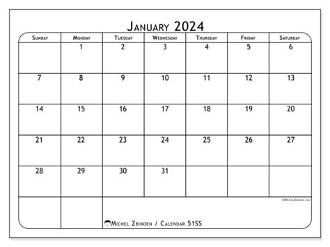 Calendar January 2024 51 Michel Zbinden En
