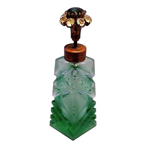 Vintage Jeweled Cut Glass Perfume Bottle From
