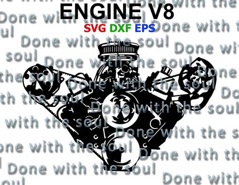 Engine V8 Engine V8 Svg Engine Cut File Engine Cutting Etsy