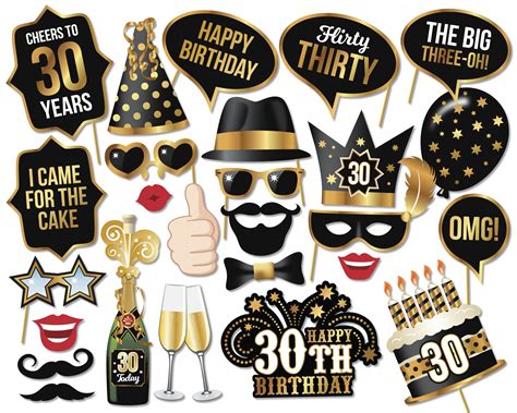 30th Birthday Photo Booth Props 30 Today Party Props Etsy Schweiz
