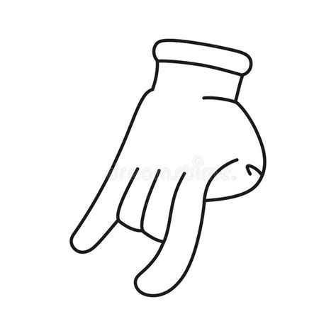 Isolated Hand Cartoon Outline Icon Doing A Gesture Vector Stock Vector