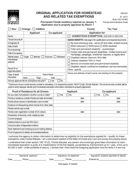 Florida Original Application For Homestead Legal Forms And Business
