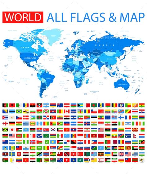 All Flags And World Map By Dikobrazik Graphicriver