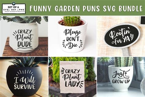 Funny Garden Puns Svg Design Bundle For Cricut Silhouette