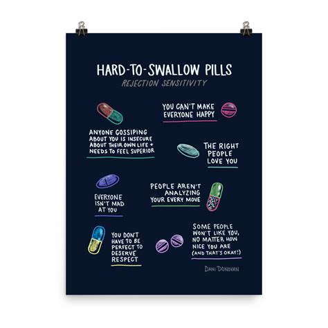 Hard To Swallow Pills Rejection Sensitivity Poster Dani Donovan