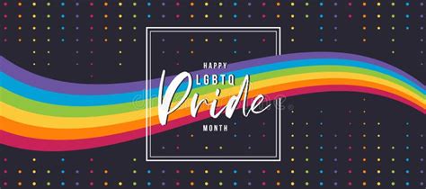 Happy Lgbtq Pride Month Typography Text In Circle Banner On Abstract