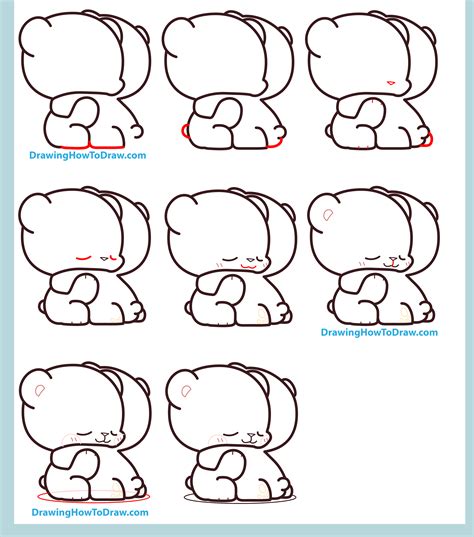How To Draw The 2 Kawaii Chibi Bears Hugging From Milk And Mocha