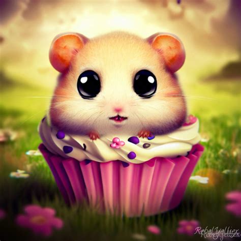 Chibified Hamster In Cupcake By Xrebelyellx On Deviantart