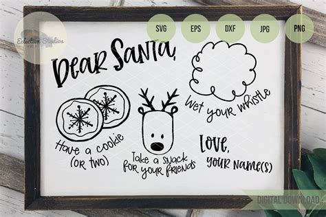 Dear Santa, Doodle Cookies for Santa Tray SVG