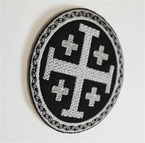 Knights Templar Patch Iron On Embroidered Fabric Crusade Patch By