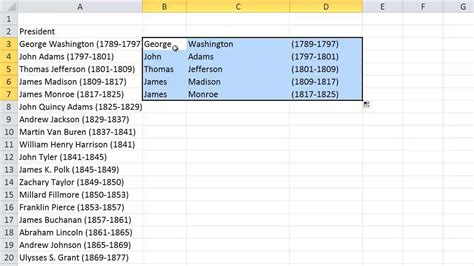 Listing names in alphabetical order : Pull First, Middle and Last Names From One Cell Into ...