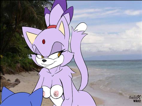 Rule 34 Anthro Areola Aval0nx Beach Blaze The Cat Breasts Erect