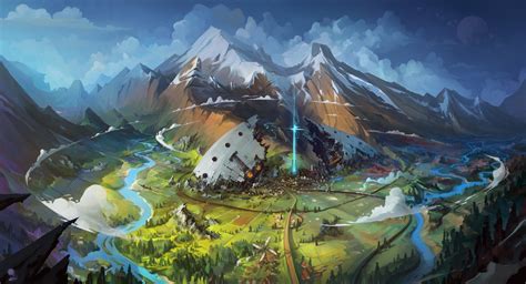 9.4 1280x720 295068 house, fairy tale, art. illustration, Fantasy art, Mountains, Artwork, Snow HD Wallpapers / Desktop and Mobile Images ...