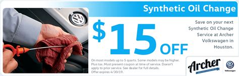 Synthetic Oil Change Coupon Car Maintenance For Less In Houston Tx