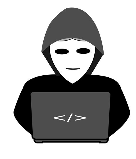 Clipart Anonymous Hacker Behind Pc