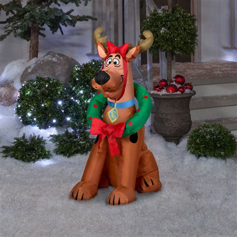 gemmy airblown inflatable scooby doo as reindeer inflatableholidays