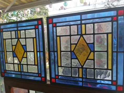 Set Of Two Stained Glass Windows 2 Amsterdamse School Catawiki