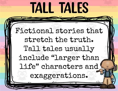 Tall Tale Description Posters By Teach Simple