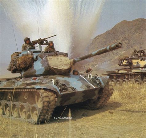 South Korean Tanks M47 Patton In Remarkable Camouflage On Maneuvers 70