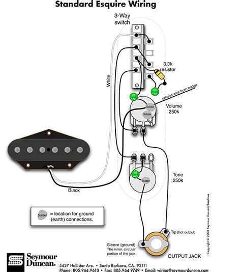 Fully assembled wiring harness regular for your custom stereo project. Standard Esquire Wiring Diagram | Fender esquire, Guitar pickups, Guitar diy
