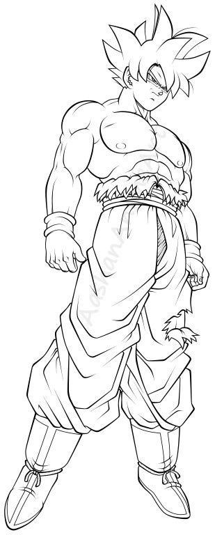 Goku Ultra Instinct Line Art By Aashananimeart On Deviantart