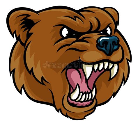 Grizzly Bear Sports Mascot Angry Face Stock Vector Illustration Of Fierce Grizzly