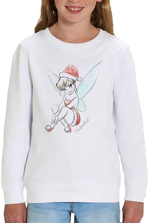 Disney Tinkerbell Christmas Childrens Unisex White Sweatshirt Amazon