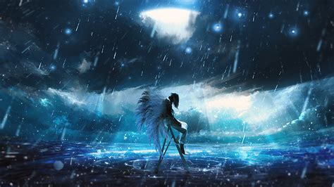 Bakgrundsbilder Angel Faith vingar Blue Angel Blue Angels moln regn lampor glödande