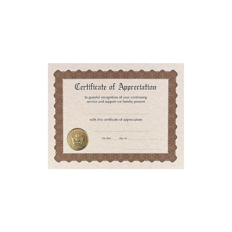 Masterpiece Studios Appreciation Certificates Metallic Gold 18pack
