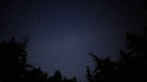 4k Time Lapse Of Starry Sky Over Alpine Forest Zoom In