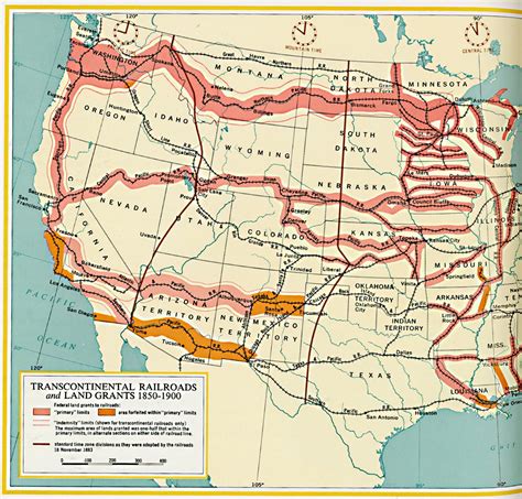 1850 Railroad Map According To The Past Records In The Year Of