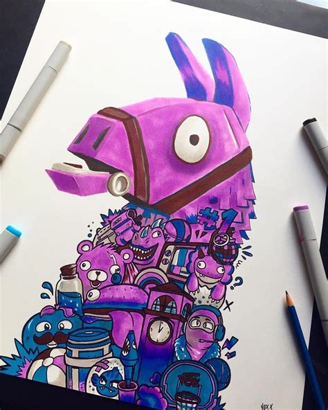 I Made Some Fortnite Art Last Week This Was A 4 Marker Challenge And