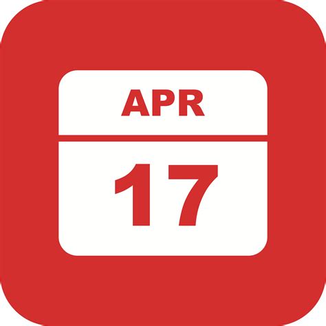 April 17th Date On A Single Day Calendar 487477 Vector Art At Vecteezy