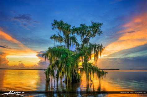 Lake Istokpoga Sunset Over Lake Placid Florida Hdr Photography By