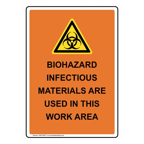 Vertical Sign Biohazard Biohazard Infectious Materials