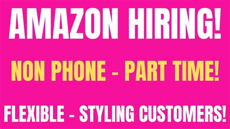 Amazon Hiring Non Phone Part Time Work From Home Job Flexible
