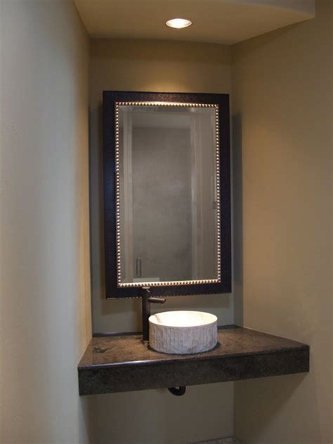 Custom Bathroom Mirrors Mediterranean Powder Room