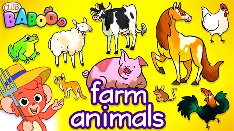 Learn Farm Animals For Kids Domestic Barnyard Animals Names And