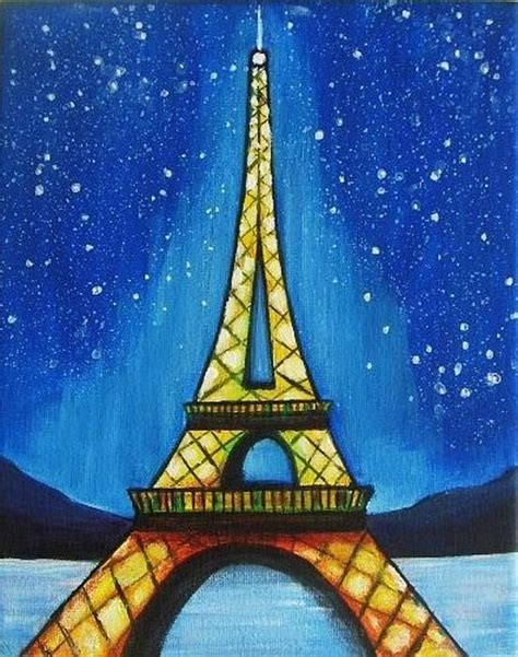 Eiffel Tower In Starry Night By Vesna Antic Starry Night Art Eiffel