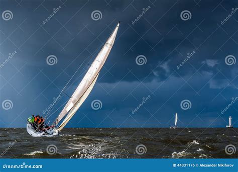 Sailing In A Gale Stock Photo Image Of Sail Mast Sailing 44331176