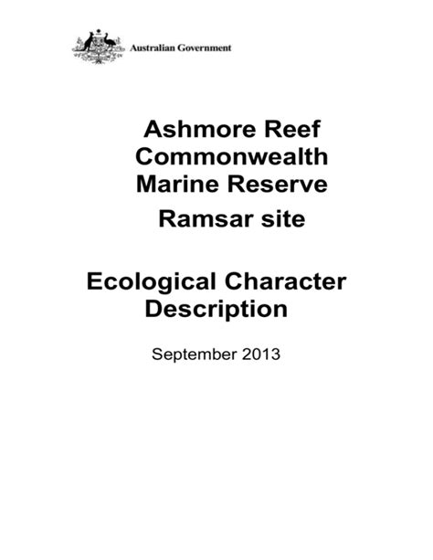 Ashmore Reef Commonwealth Marine Reserve Ramsar Site