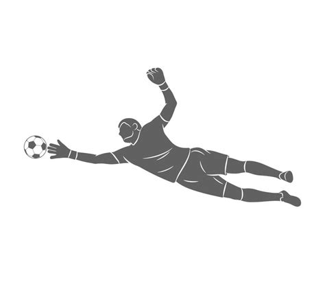 Download Silhouette Football Goalkeeper Is Jumping For The Ball Soccer