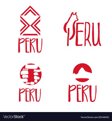 Set Concept Logo Template For Peru Theme Vector Image