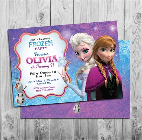 Frozen Birthday Invitation Printable Frozen Birthday Party Etsy