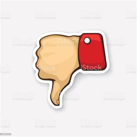 Sticker Thumb Down Symbol Of Dislike Stock Illustration Download