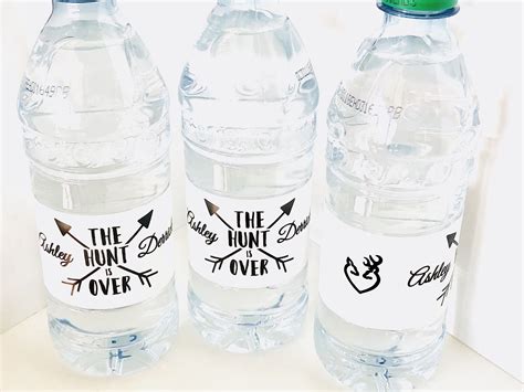20 Personalized The Hunt Is Over Wedding Themed Waterproof Water Bottle