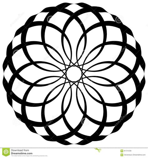 Circular Geometric Decorative Pattern. Abstract Round Element Stock ...