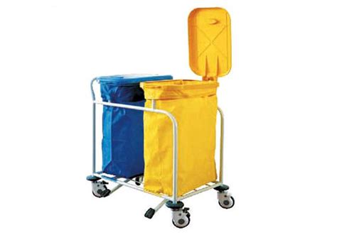 Double Baskets Medical Trolley Hospital Metal Laundry Cart Dressing